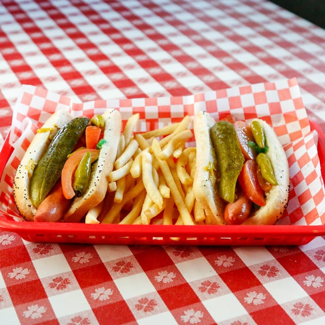 Chicago Hot Dog Sandwich.