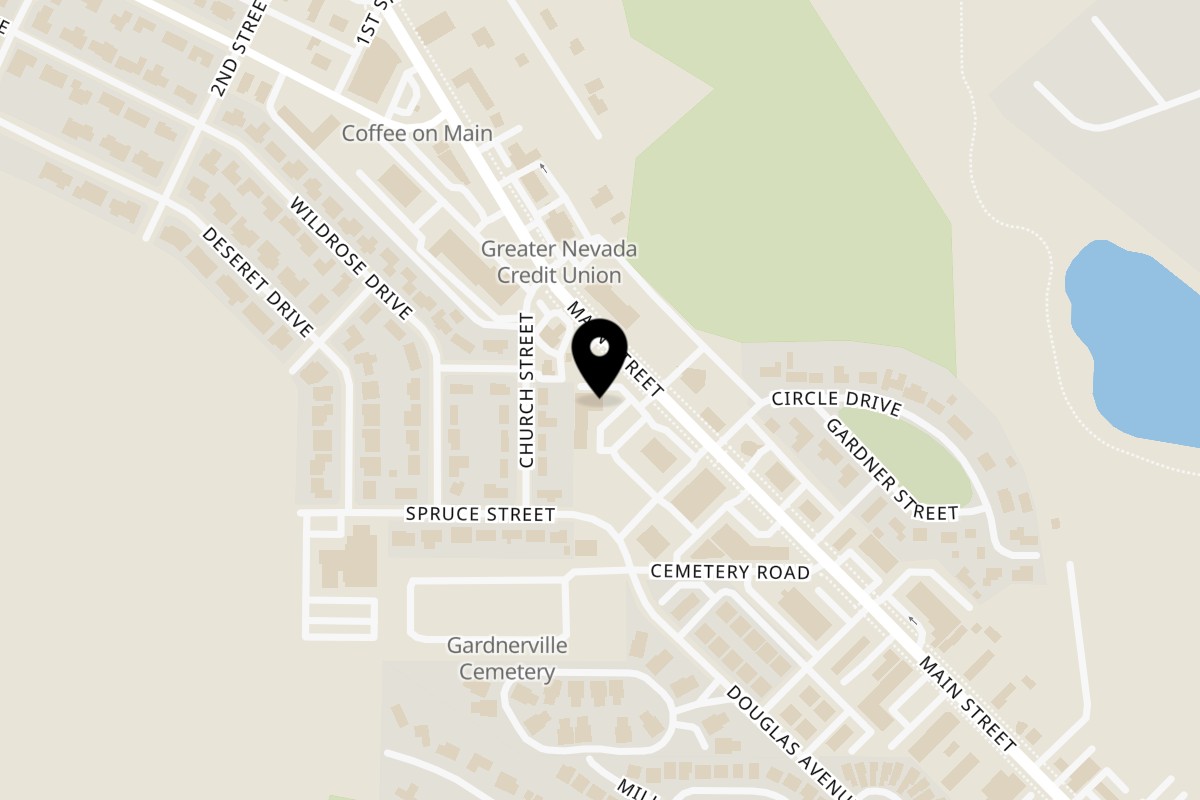 Map showing the location of Chicago Mike's Pizza on 1544 U.S. Hwy 395 N #1 in Gardnerville